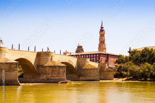 Stone Bridge in Zaragoza. Aragon