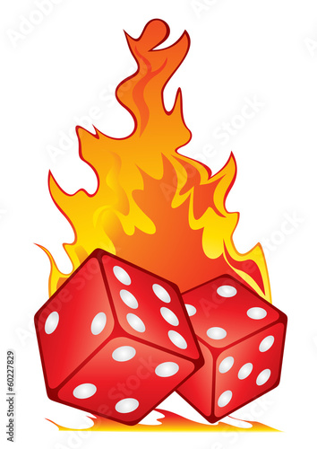 Dices in fire