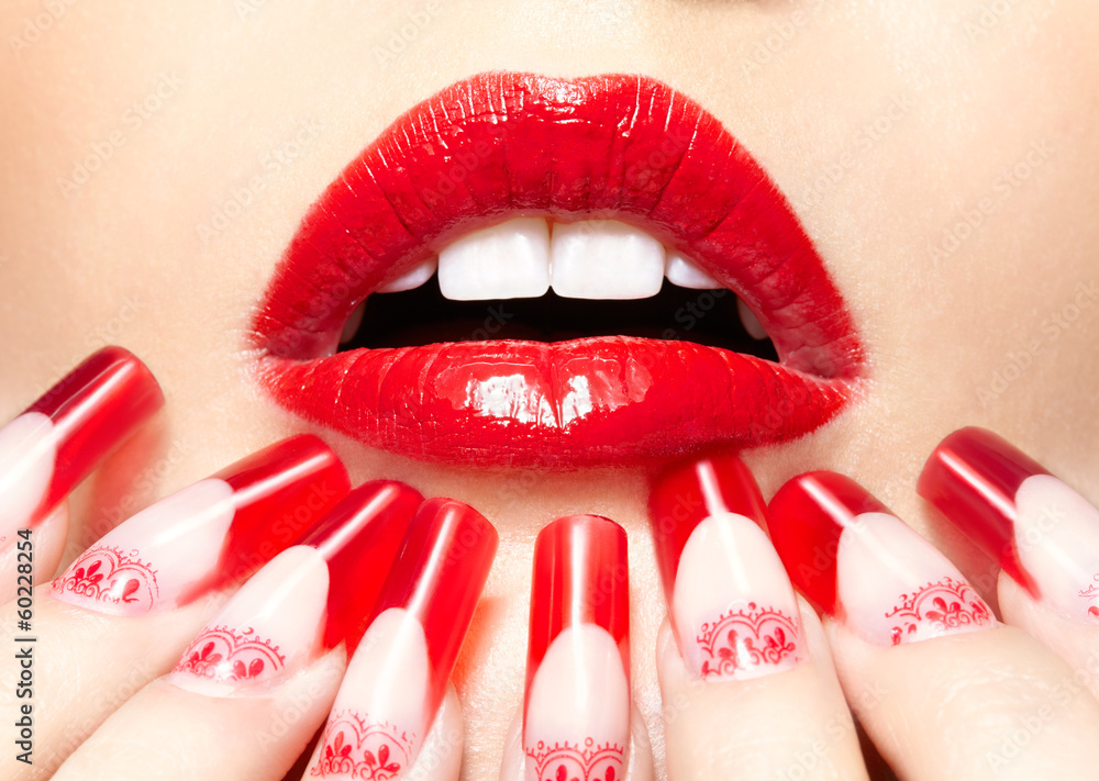 Naklejka premium Acrylic nails manicure