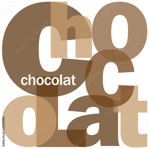 Mosaïque de Lettres "CHOCOLAT" (plaisir bon appétit dessert)
