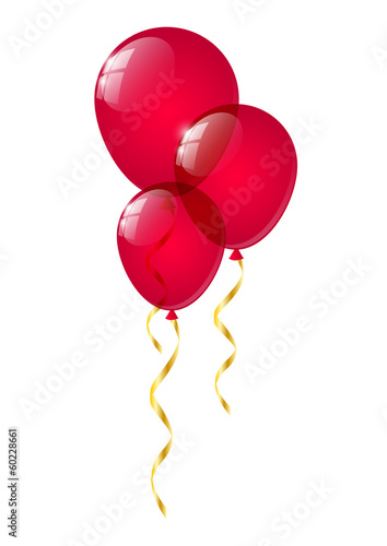 Pink balloons isolated on white