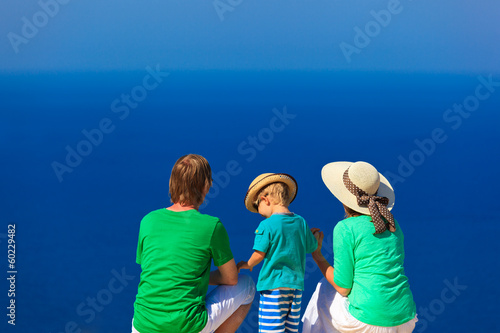 family on vacation at the sea