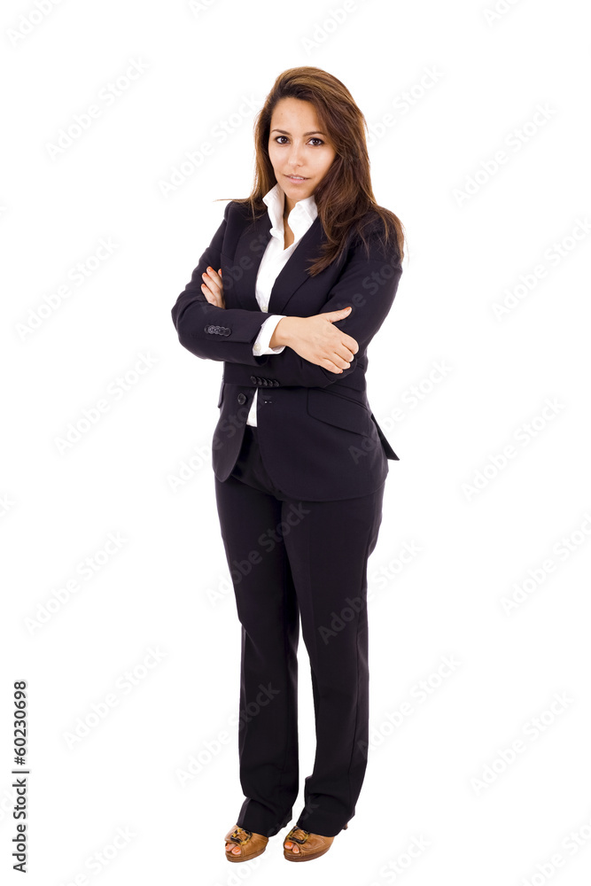Young Businesswoman portrait full length on white background Young Businesswoman portrait full length on white background