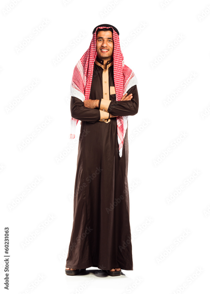 Young smiling arab isolated on white