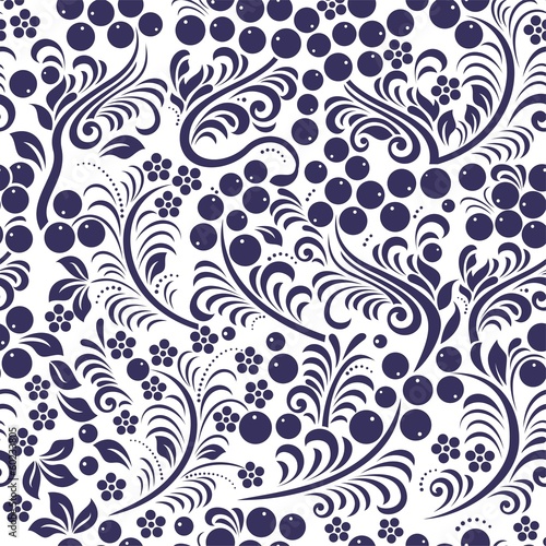 eastern European traditional seamless pattern with berries