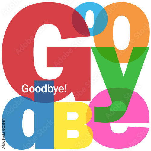 "GOODBYE" Letter Collage (farewell card good luck travel)
