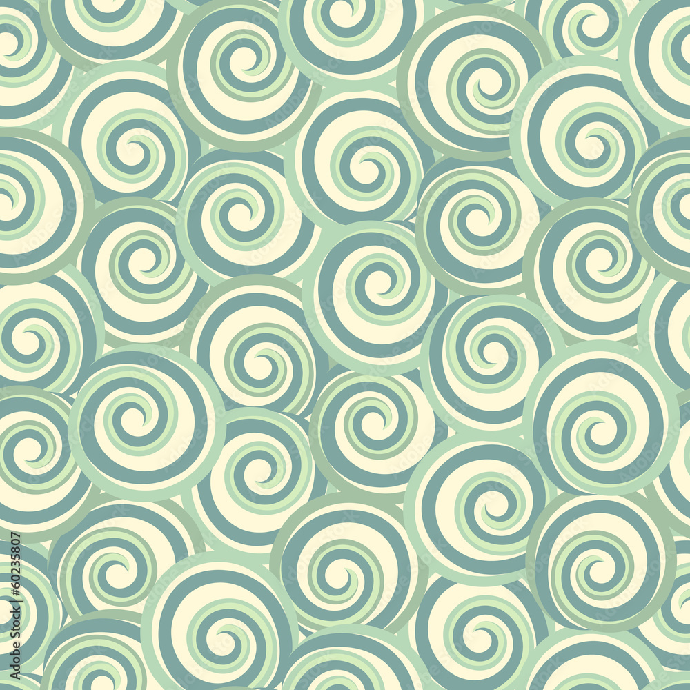 Green abstract seamless pattern with swirls