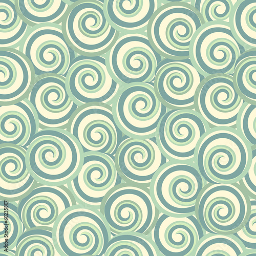 Green abstract seamless pattern with swirls