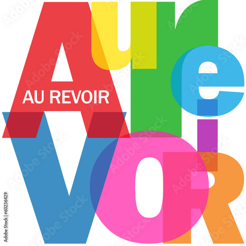 Mosaïque de Lettres "AU REVOIR" (adieux bon voyage bonne chance)