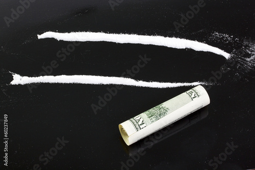 cocaine powder in lines