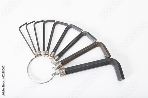 hex keys isolated on white background photo