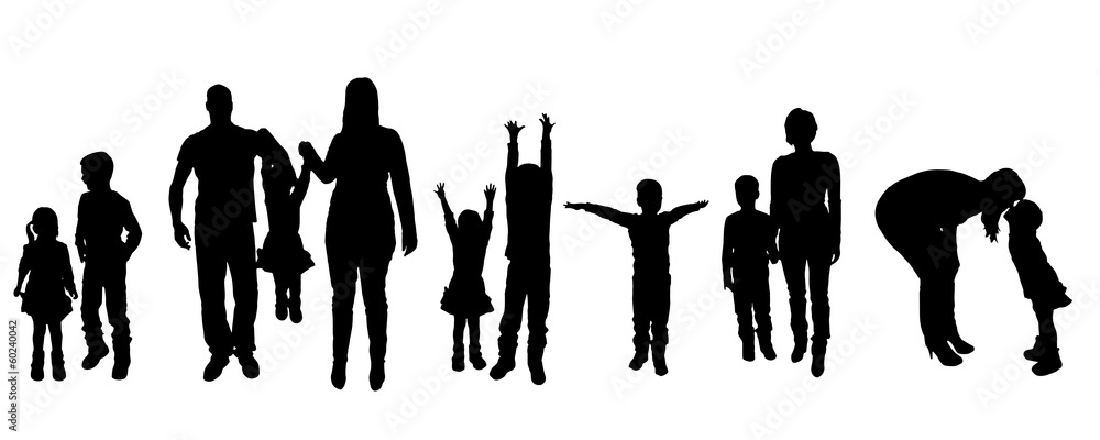 vector silhouette family vector silhouette family