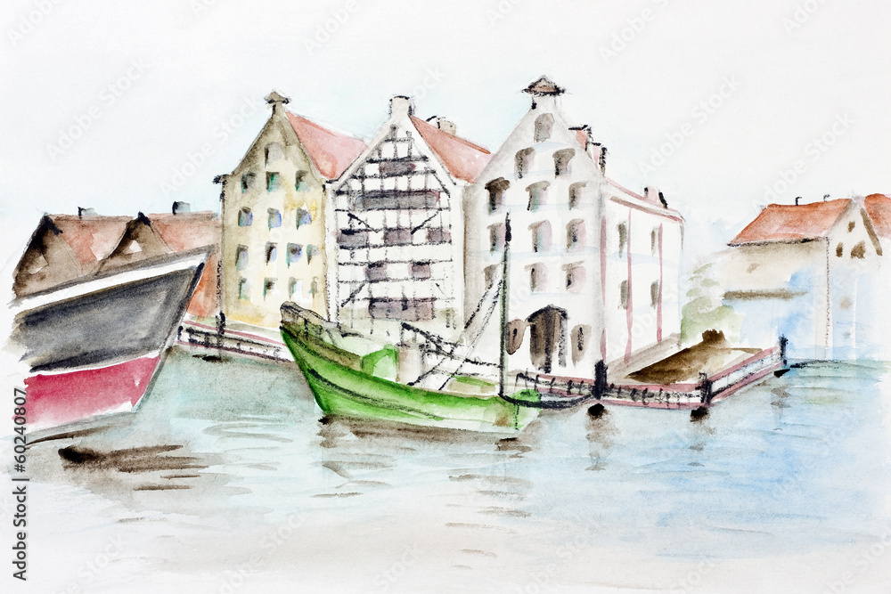 Fototapeta premium Port city landscape