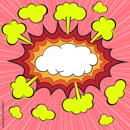Boom blank comic speech bubble, vector illustration