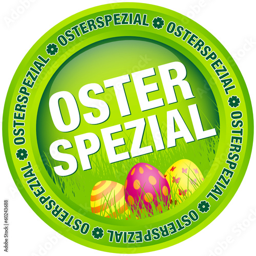 Button "Osterspezial" Ostereier grün