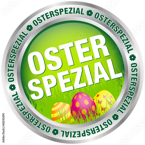 Button "Osterspezial" Ostereier grün/silber