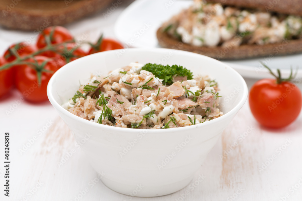 pate with tuna, homemade cheese and herbs pate with tuna, homemade cheese and herbs