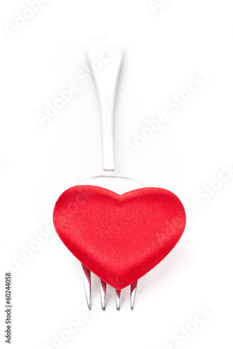 Wallpaper Mural red heart on a fork, concept, isolated Torontodigital.ca