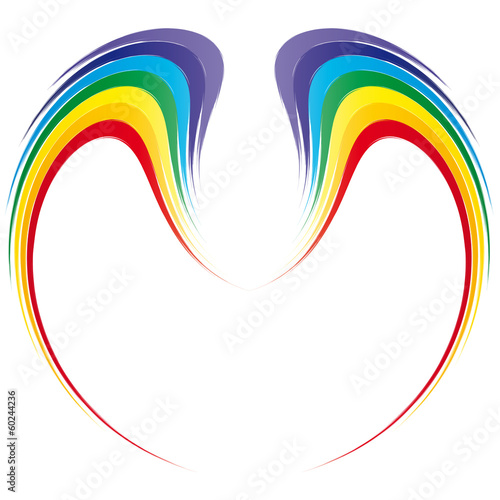 Engelsflügel in Regenbogenfarben, Regenbogen, Flügel in den Chakra Farben, Yoga, Esoterik, Achtsamkeit, Meditation - Logo