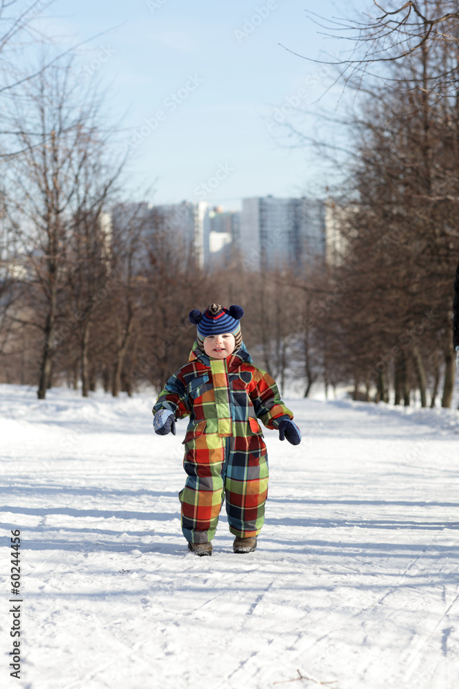 Child walking in park