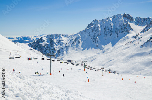 Ski slope in the winter Pyrenees