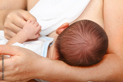 A baby being breastfed