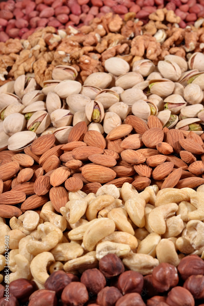 Assorted nuts background Assorted nuts background