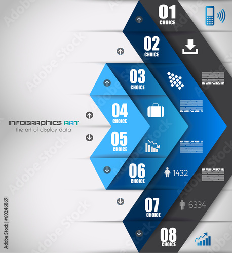 Infographic design template with paper tags