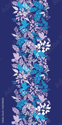 Vector animals in the forest silhouettes vertical seamless