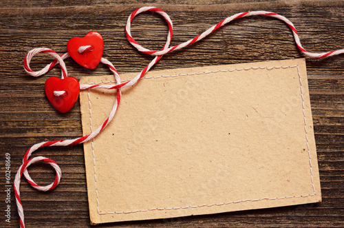 Two hearts and a card