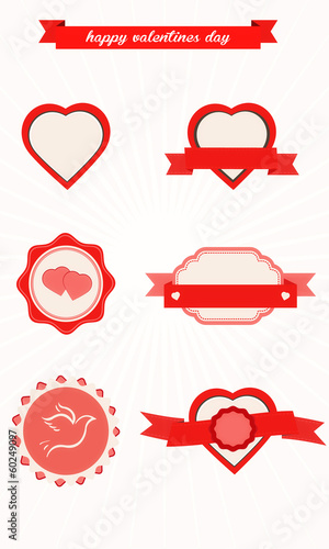 Collection of Labels and vector element with hearts