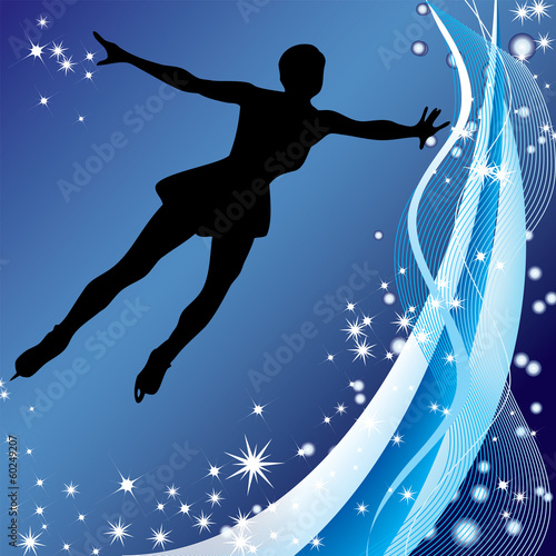 Silhouette of woman figure skater