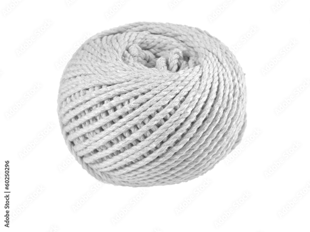 Ball of rough rope isolated at white background Ball of rough rope isolated at white background