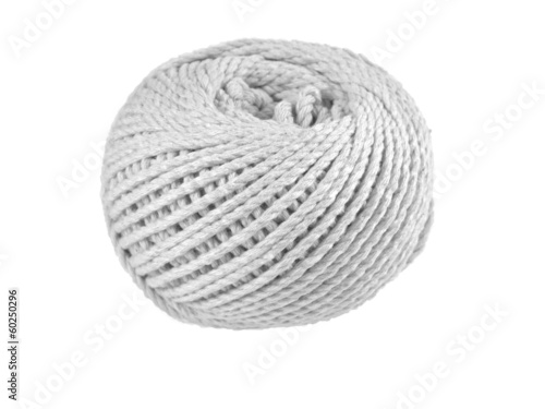 Ball of rough rope isolated at white background
