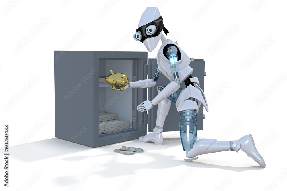 Naklejka premium Robot Thief