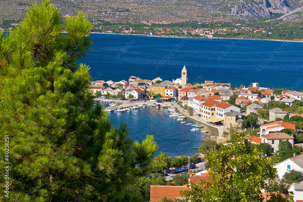 Adriatic town of Vinjerac aerial view
