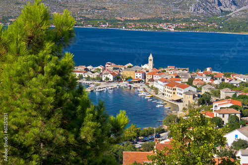 Adriatic town of Vinjerac aerial view photo