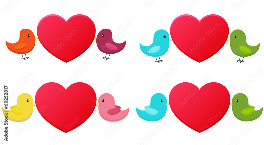 Set of love birds