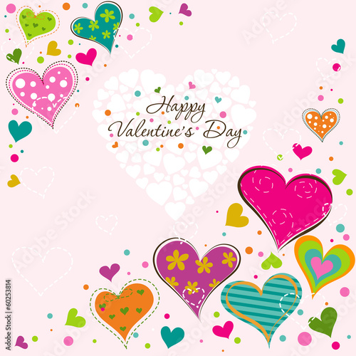 Template Valentine greeting card, vector