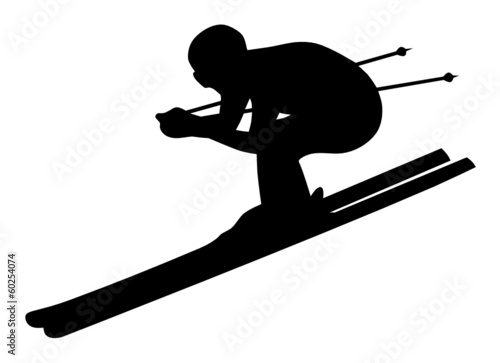 Silhouette of Downhill Skier