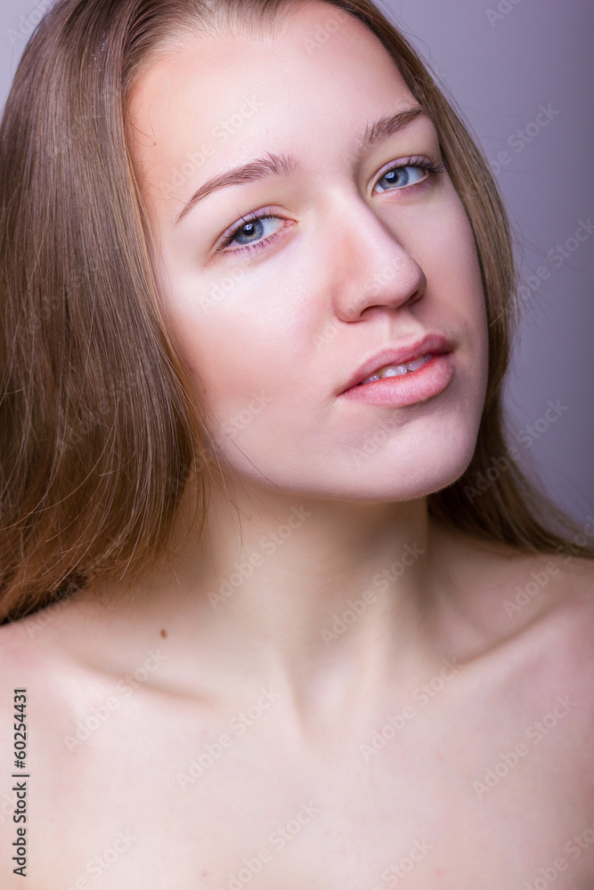 Studio beauty portrait of a beautiful young woman