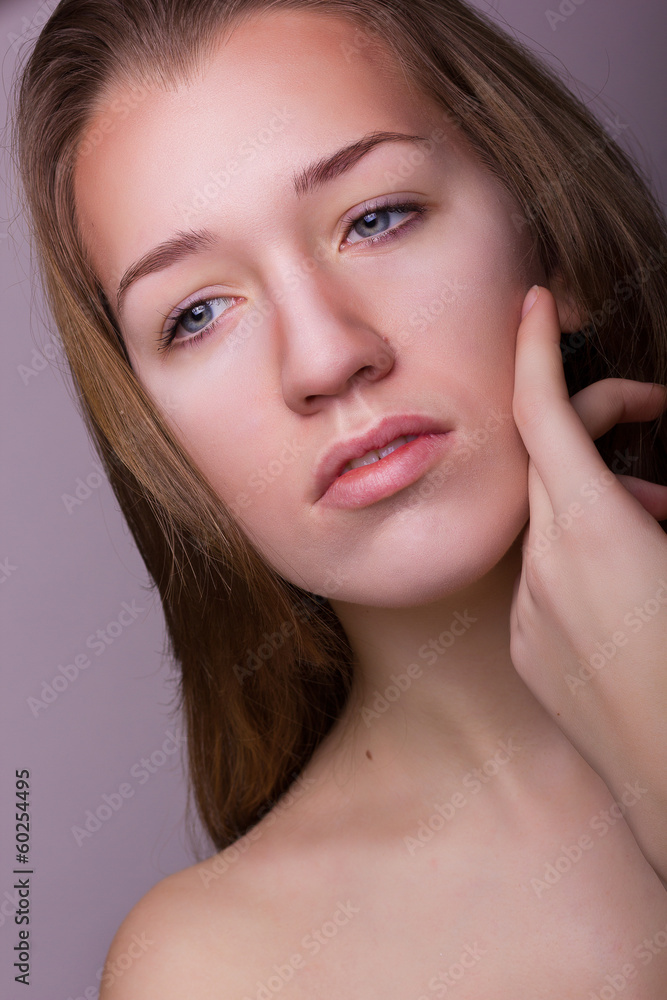 Obraz premium Studio beauty portrait of a beautiful young woman