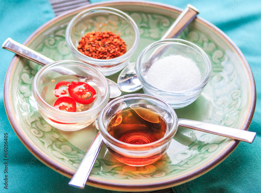 Thai Condiment Set called in Thai as Kruang Prung Thai Condiment Set called in Thai as Kruang Prung