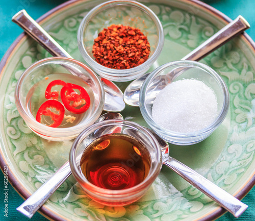 Thai Condiment Set called in Thai as Kruang Prung