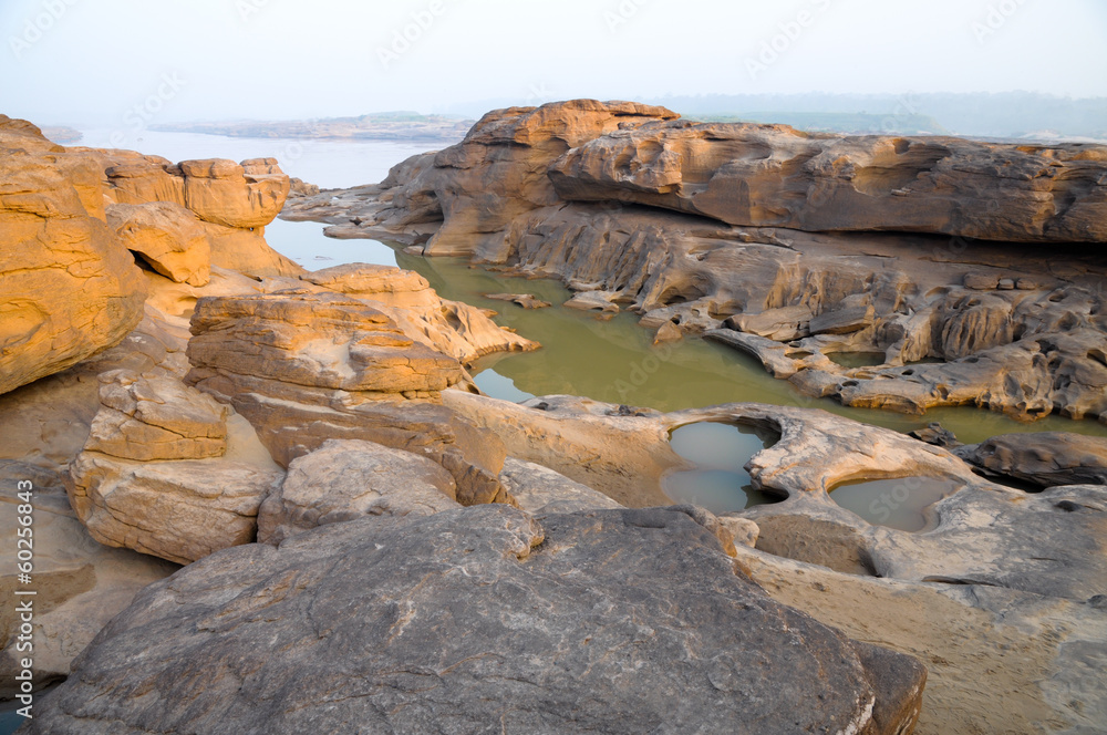 Sam pan bok,Stone in the shape of the natural beauty of the Meko