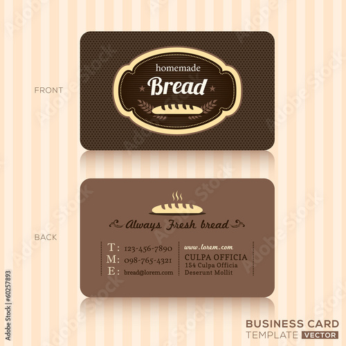 vintage business card for bakery shop