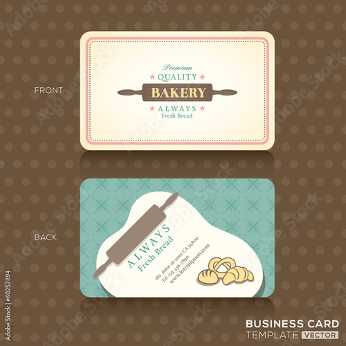 retro vintage business card for bakery house