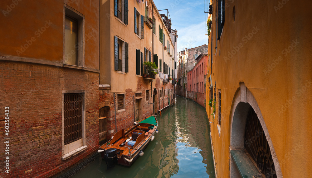 Traditional 16th century villas, Grand Canal in Venice.