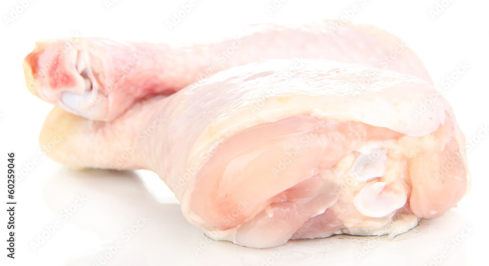 Raw chicken legs isolated on white Raw chicken legs isolated on white
