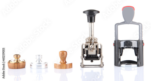 New and old stamps, isolated on white